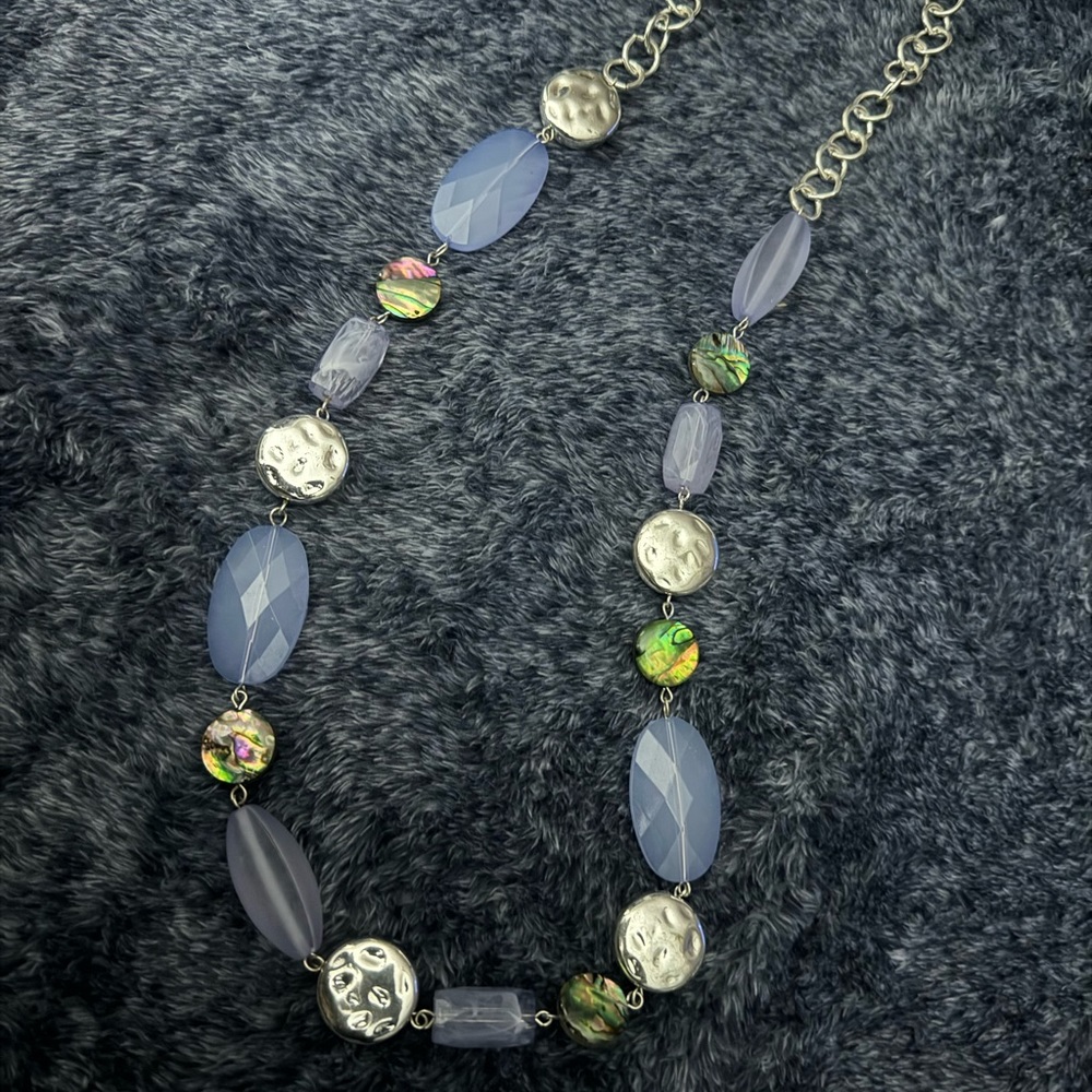 Blue Beauty. This one of a kind Necklace. Perfect with Jeans - Picture 3 of 3